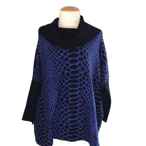 Joseph A. Animal Print Cowl Neck Sweater XL NWT